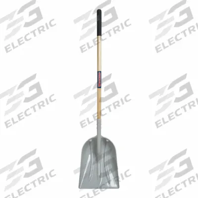 WESTWARD Grain Scoop, 48" Wood Handle, ABS Blade: Square Scoop, 3 Ribs, ABS, #12 Blade Size - Standard Scoop Shovels