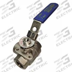 APPROVED VENDOR Manual Three-Way Ball Valve: 1 1/2 in, 316 Stainless Steel, L Flow, Two-Piece (MPN G-SSTW-150). Key specifications — Brand: APPROVED VENDOR; Handle: Locking Lever.