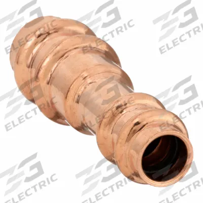 STREAMLINE Crimp Fitting: Straight, 1/2 in CTS x 3/8 in CTS size, Press-fit x Press-fit - Refrigeration Copper & Bronze Press Tube Fittings