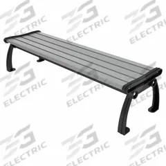 ULTRASITE Outdoor Bench: Heritage, 72 in Overall Lg, 17 in Overall Ht, Gray, Black, Plank Surface (MPN PB 6GRABFHERBAC). Key specifications — Manufacturer Part Number: PB 6GRABFHERBAC; Brand: ULTRASITE; Frame Color: Black; Product Type: Outdoor Bench; Seat Color: Gray; Series: Heritage.