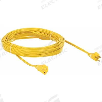 APPROVED VENDOR Extension Cord: Indoor Use, 50 ft Lg, Outlet, 5-15P, 16/3, SPT-2, Yellow - Indoor Extension Cords with Single Outlet