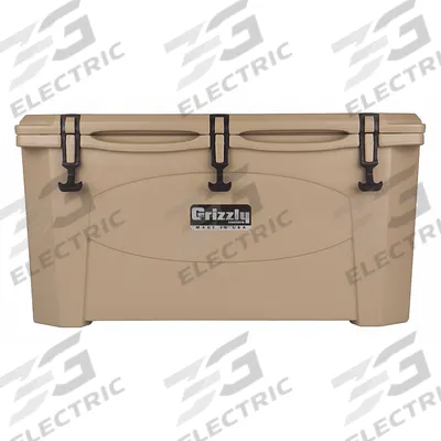 GRIZZLY COOLERS Marine Chest Cooler: Tan, 84 Cans, 75 qt Cooler Capacity - Heavy-Duty Chest Coolers