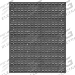 QUANTUM STORAGE SYSTEMS Louvered Panel: 61 in x 48 in x 1 in, 1 Sides, 0 Bins, Gray (MPN QLP-4861). Key specifications — attr38851: Gray; attr38864: Baked Enamel; attr38845: QUANTUM STORAGE SYSTEMS.