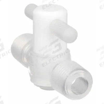 Parker Stopcock: For Corrosive Chemicals Media, 2-Way, 1/4 in Pipe Size, PFA, Compression - High-Purity Plug Valves
