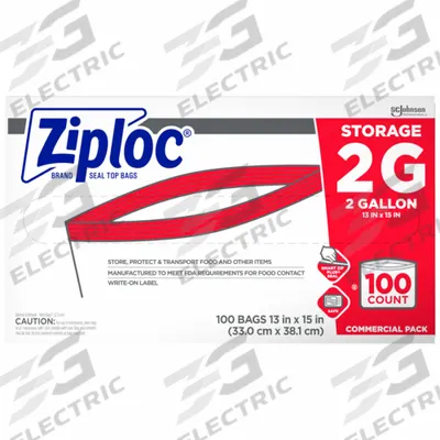 ZIPLOC Reclosable Bag: 1.75 mil Thick, 13 in Wd, 15 in Lg, Hang Hole Not Included - Single-Zip Reclosable Poly Bags