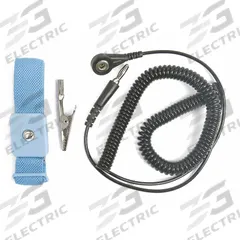APPROVED VENDOR Elastic Wrist Strap Kit: Elastic, Blue, Black, 1 Strap Conductors, Coiled, 4ECV9. Key specifications — Brand: APPROVED VENDOR; Includes: Alligator Clip; Cord Color: Black; Strap Color: Blue; Cord Shape: Coiled.