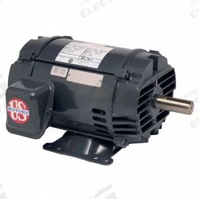 U.S. MOTORS General Purpose Motor: Rigid Base Mount, Open Drip Proof, 3 hp, 200V AC - Rigid Base 3-Phase General Purpose AC Motors
