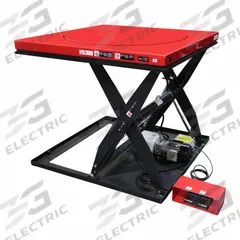 DAYTON Scissor Lift Table: Electric, 3,500 lb Load Capacity, 41 1/2 in Max Lifting Ht, 115V AC (MPN 913MZ1). Key specifications — Brand: DAYTON; Operating Voltage: 115V AC; Lift Mechanism: Hydraulic; Platform Diameter: 48 in.
