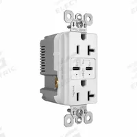 USB Receptacle: Decorator Duplex, 5-15R, 2 USB Ports, USB Type C, White, 125V AC, 20 A (MPN TR20USBPDW). Key specifications — Brand: PASS & SEYMOUR.