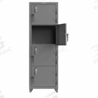STRONG HOLD Locker: 24 in x 24 in x 75 in, 4 Tiers, 1 Units Wide, 4 Lockers, 24 in x 18 in, Steel (MPN 26-4D-24-4T-EK-L). Key specifications — Mounting Style: Surface; Brand: STRONG HOLD; Handle Type: Swing; Locker Color: Gray; Mounting Location: Freestanding; Locker Material: Steel; Frame Assembled: Assembled; Lock Type: Electronic Keypad.
