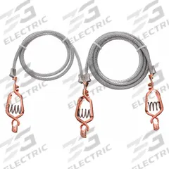 APPROVED VENDOR Dual Bonding and Grounding Wiring Set: (3) Alligator Clips, 2 ft/5 ft, PVC, Clear (MPN 8ADP7). Key specifications — Conductor Material: Carbon Steel; Connector Types: (3) Alligator Clips; Clamp Opening Span: Alligator Clip 5/8 in; Brand: APPROVED VENDOR; Wire Length: 5 ft; Manufacturer Part Number: 8ADP7.
