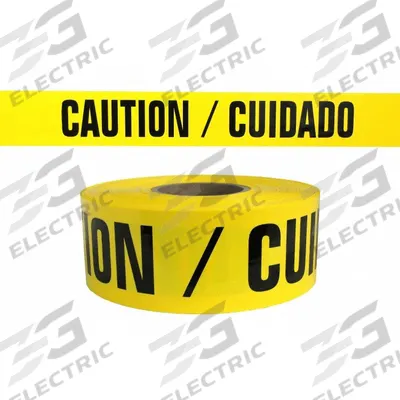 APPROVED VENDOR Barricade Tape: 1,000 ft Lg, 3 in Wd, Caution/Cuidado Legend - Bilingual Messaging Barrier Tape