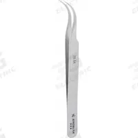 EXCELTA Tweezers: Stainless Steel, Point, Curved Tip, 0.004 in Tip Thick (MPN 7B-SA). Key specifications — attr1002355: Stainless Steel; attr1002345: EXCELTA; attr1002348: Stainless Steel; attr1002358: Serrated; attr1002361: 7B-SA; attr1024781: Standard.
