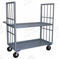 JAMCO Stock Truck: 3,000 lb, 4-Sided Lipped Lip, 24 in L x 60 in W x 57 in H Overall Dim., 2 Shelves (MPN KB260P600GP). Key specifications — Shelf Adjustability: Fixed; Brand: JAMCO; Color: Gray; Caster/Wheel Configuration: (2) Rigid.