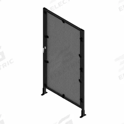 FAZTEK T-Slot Framing System Door: Stand-Alone, Black, Left Swing, 84 in H x 39 in W x 5 1/2 in D - Wire Mesh Standalone Door Kits
