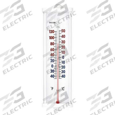 TAYLOR Analog Thermometer: -40°F to 120°F /-40°C to 50°C, +/-1°C/+/-2°F, Wall - Wall Mount Liquid-in-Glass Thermometers