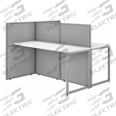 BUSH BUSINESS FURNITURE Modular Cubicle Workstation: 45 in Overall Ht, 60 in Overall Wd - Office Cubicles with Privacy Panels