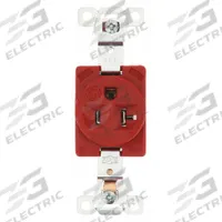 BRYANT Receptacle: Single, 5-20, Red, 125V AC, 20 A, 2 Pole / 3 Wire (MPN 5361RED)