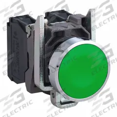 SCHNEIDER Flush Push Button Operator: Non-Illuminated, Flush Profile, Metallic, 22 mm, 1NO/1NC (MPN XB4BA35). Key specifications — Brand: SCHNEIDER; Action: Momentary; Series: XB4; Push Button Material Type: Metallic.
