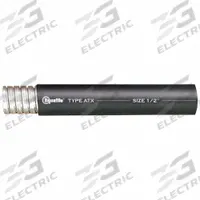Liquid Tight Conduit: 4 in Trade Size, Black, 25 ft Nominal Lg, ATX (MPN ATX-19). Key specifications — Conduit Color: Black; Brand: LIQUATITE; Series: ATX.