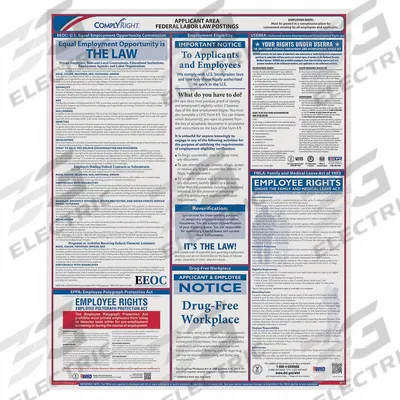 COMPLYRIGHT Labor Law Poster: DC, Spanish, Plastic, 20 in x 16 in, FMLA - Federal Labor Law Posters