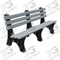 GRAINGER Outdoor Bench: 72 in Overall Lg, 32 5/8 in Overall Ht, Gray, Black, Plank Surface, Surface (MPN 830KM5). Key specifications — Manufacturer Part Number: 830KM5; Brand: GRAINGER; Frame Color: Black; Product Type: Park Bench; Seat Color: Gray.