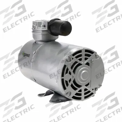 GAST Piston Air Compressor: 0.166 hp, 1 Phase, 115V AC, 100 psi Max Continuous Pressure - Reciprocating Piston Compressor/Vacuum Pumps