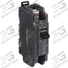 GE Miniature Circuit Breaker: THQC, 30 A, 120/240V AC, Single Phase, 10kA at 120/240V AC, Std (MPN THQC1130WL). Key specifications — Amps: 30 A; AC Voltage Rating: 120/240V AC; Phase: Single; Max. AIR Rating: 10kA at 120/240V AC; For Use With: GE Panelboards.