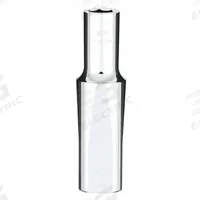 MILWAUKEE Deep Well Socket: Metric, 1/2 in Drive Size, 10 mm Socket Size, 6-Point, Deep, Chrome (MPN 45-34-9134). Key specifications — attr1204417: MILWAUKEE; attr1204392: Chrome.