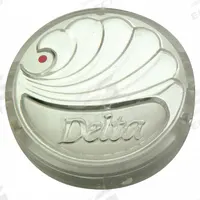 DELTA Index Button: Acrylic, For Hot Handle Type, Color Index, Red, 1 1/2 in Overall Dia, 10 PK (MPN RPB21912). Key specifications — Material: Acrylic; Brand: DELTA; For Handle Type: Hot; Index Color: Red; Index Style: Color.