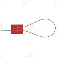 TYDENBROOKS Cable Seals: Red, Steel, 12 in Cable Lg, 1/16 in Cable Dia, Random, 200 PK (MPN 1061003). Key specifications — Brand: TYDENBROOKS; Marking Color: White; Marking Included: Numbers; Marking Message: Sealed; Marking Numbering: Random.