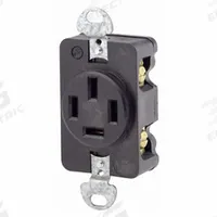 LEVITON Receptacle: Single, 18-20, Black, 120/208V AC, 20 A, 4 Pole / 4 Wire (MPN 7250-FR)