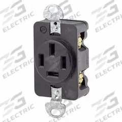 LEVITON Receptacle: Single, 18-20, Black, 120/208V AC, 20 A, 4 Pole / 4 Wire (MPN 7250-FR)