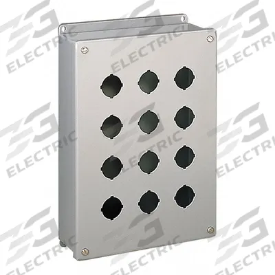 HOFFMAN Push Button Enclosure: 30mm, 6 Holes, 304 Stainless Steel - Enclosures for 30mm Operators