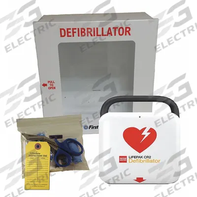 STRYKER PHYSIO-CONTROL AED Value Package: LIFEPAK CR2, Wall Cabinet with Alarm - Physio Control AEDs
