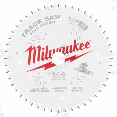 MILWAUKEE Circular Saw Blade: 6 1/2 in Blade Dia., 48 Teeth, 0.09 in Cut Wd, 20 mm Arbor Size - Wood-Cutting Blades