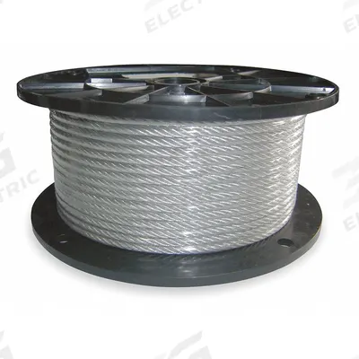 APPROVED VENDOR Wire Rope: Vinyl, Stainless Steel, 7 x 7, 96 lb Working Load Limit - UV-Resistant Vinyl-Coated Wire Rope