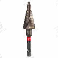MILWAUKEE Step Drill Bit: 3/16" to 3/4", TiAlN-Coated HSS, Impact Rated, Quick-Change Hex Shank (MPN 48-89-9243). Key specifications — attr1234936: Impact Rated.
