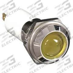 APPROVED VENDOR Raised Panel Light: 12 mm Panel Mounting Hole Dia, LED, Yellow, Raised Head, M12 (MPN 24M116). Key specifications — Brand: APPROVED VENDOR; Electrical Connection: 0.11 Male Quick Disconnect.