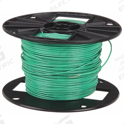 SOUTHWIRE Building Wire: Copper, 18 AWG, 1 Conductors, Solid, Green, 500 ft Lg - Copper TFN/TFFN Building Wires