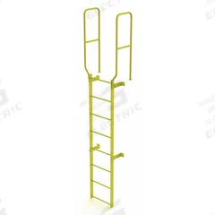 TRI-ARC Ladder,Walk-Thru Fixed,Steel,8-Rung: 11 ft Overall Ht, 28 in Overall Wd, Steel, 8 Rungs (MPN WLFS0208-Y). Key specifications — Brand: TRI-ARC; Number of Sections: 1.
