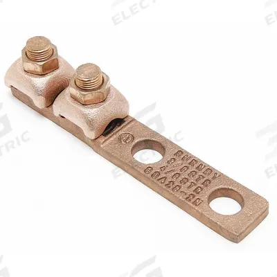 BURNDY Wire Connector: 3/0 AWG – 4/0 AWG Wire Sizes, 1/2 in Stud Size - Straight Mechanical Lugs