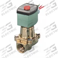 REDHAT Solenoid Valve: 2-Way, Normally Closed, 3/8 in Pipe Size, 110V AC/120V AC, Watertight (MPN 8222G093). Key specifications — Coil Enclosure: Watertight; Pipe Size: 3/8 in; Voltage: 110V AC; Brand: REDHAT.