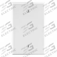 HUBBELL Wall Plate: Blank, 1 Gang, White, Midsize Size (MPN PJ13W). Key specifications — Brand: HUBBELL; Material: Polycarbonate.