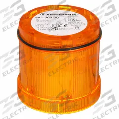 WERMA Tower Light Module: Steady, 120V AC, Amber, 70 mm Overall Dia, 2 5/8 in Overall Ht, 64918010. Key specifications — Brand: WERMA; Compatible with Series: KombiSIGN 71; Lens Color: Amber; Operating Voltage: 120V AC; Manufacturer Part Number: 64918010.
