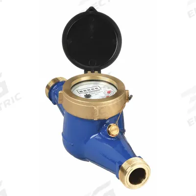 PULSAFEEDER Mechanical Flowmeter: Water Meter, Water, Brass, 3/4 in NPT, 3/4 in Connection Size - Inline Multijet Flowmeters