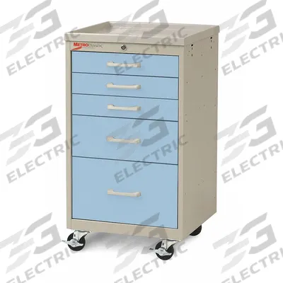 METRO Compact General Medical Supply Cart with Drawers: Polymer/Steel, Taupe - Compact General Medical Supply Carts with Drawers