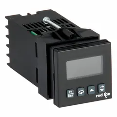 RED LION Counter: Hour Meters, DIN Track Mounting, 2 in x 2 in, cRUus/UKCA/UL E137808, LCD, Key, 4X (MPN C48CS103). Key specifications — Features: Single Preset Version; Mounting Style: DIN Track; Output Rating: 5 A @ 250V AC; Standards: UL E137808; NEMA Enclosure Rating: 4X; Terminal Connection Type: Wire Clamping Screw; Brand: RED LION; Manufacturer Part Number: C48CS103.