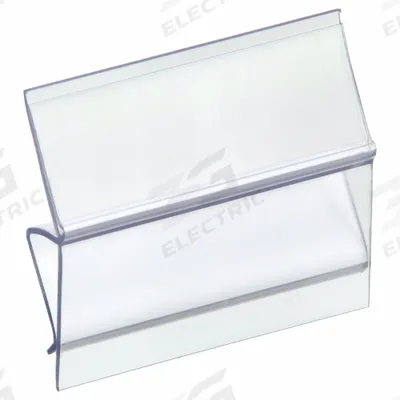 AIGNER Label Holder: 3 in x 1 in, Clear, Slide-In, 25 Label Holders, Snap-On, Plastic - Snap-On Label Holders
