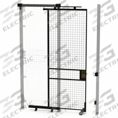 HUSKY RACK & WIRE Tunnel Slide Door: 8 ft H x 3 ft W x 1 3/4 in D, Black - Husky Rack & Wire Quick-Assemble Woven-Wire Partition Components